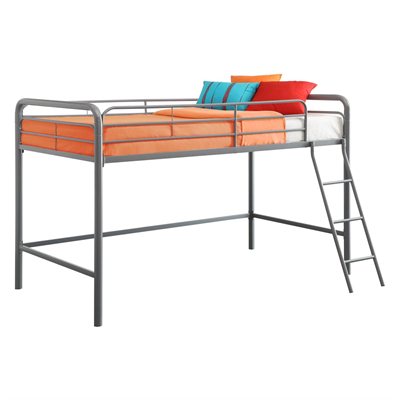 DHP Junior Metal Loft Bunk Bed in Silver
