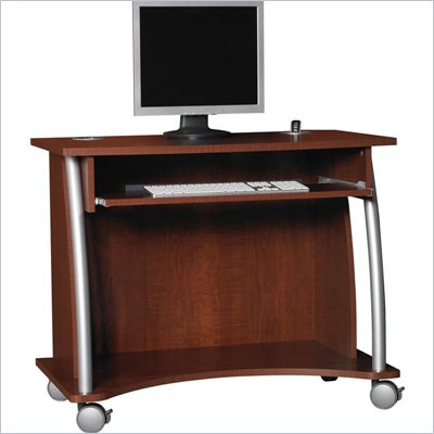 Ameriwood Wood Computer Cart in Cherry