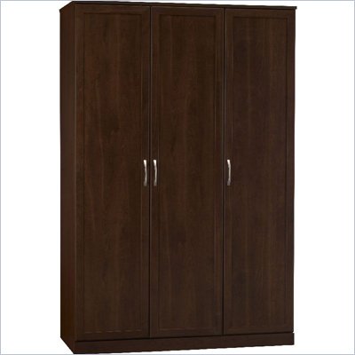 Ameriwood 3 Door Wardrobe in Resort Cherry Finish