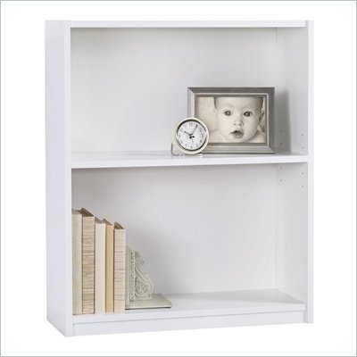 Ameriwood 2 Shelf Wood Bookcase in White Finish