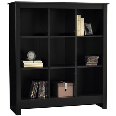 Ameriwood Industries 9 Cube Wood Storage Cubby Bookcase in Black Forest