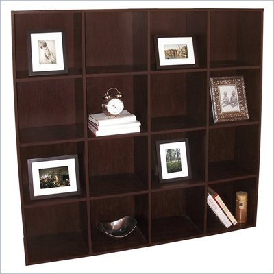 Ameriwood 16 Cube Organizer in Espresso Finish