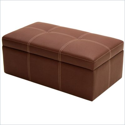 DHP Delaney Large Rectangular Ottoman in Coffee Brown