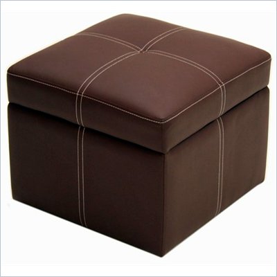 DHP Delaney Small Square Ottoman in Coffee Brown