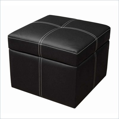 DHP Delaney Small Square Ottoman in Black