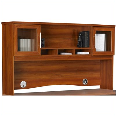 Ameriwood Hutch with Open and Concealed Storage in Expert Plum Finish