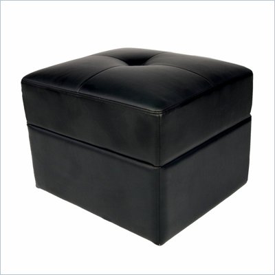 DHP Revolution Emma Faux Leather Ottoman in Black