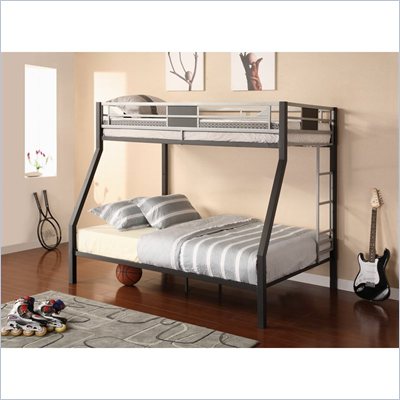 DHP Silver Screen Twin over Full Bunk Bed in Black and Silver