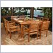 International Home Amazonia 9 Piece Wood Patio Dining Set in Brown