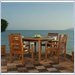 International Home Amazonia 5 Piece Wood Patio Dining Set in Brown