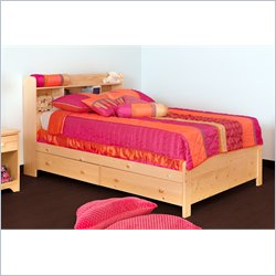Canwood Mates Solid Pine Wood Double Bed in Natural