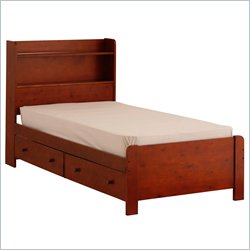 Canwood Mates Solid Pine Wood Twin Bed in Cherry