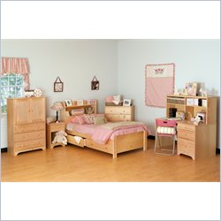Canwood Mates Solid Pine Wood Twin Bed in Natural