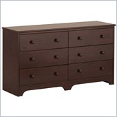Canwood 6 Drawer Double Dresser in Espresso