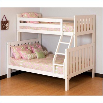 Canwood Alpine II Twin over Full Bunk Bed w/ Ladder/Guard Rail in White