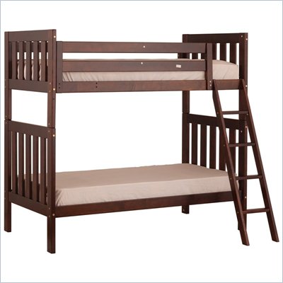 Canwood Alpine II Twin over Twin Bunk Bed w/ Angled Ladder/Guard Rail in Cherry 