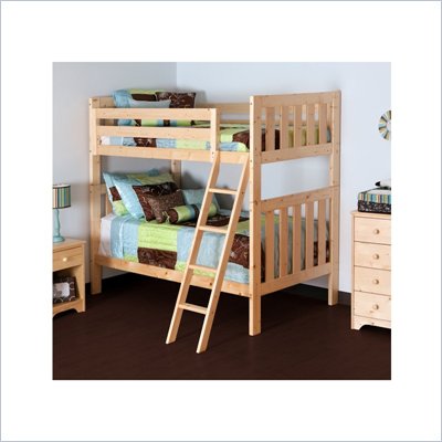 Canwood Alpine II Twin over Twin Bunk Bed w/ Angled Ladder/Guard Rail in Natural