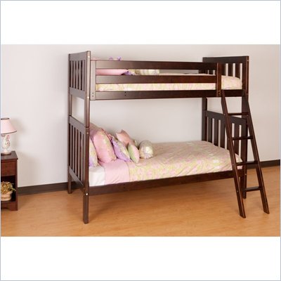 Canwood Alpine II Twin over Twin Bunk Bed w/ Angled Ladder/Rail in Espresso