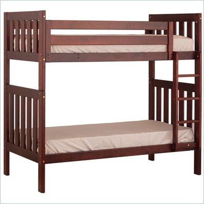 Canwood Alpine II Twin over Twin Bunk Bed w/ Vertical Ladder/Rail in Cherry 