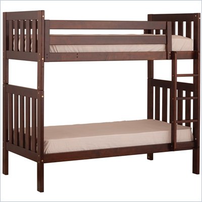 Canwood Alpine II Twin over Twin Bunk Bed w/ Vertical Ladder/Rail in Espresso