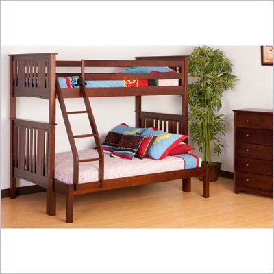 Canwood Base Camp Twin over Full Bunk Bed w/ Ladder/Guard Rail in Espresso