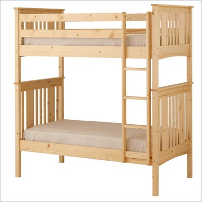 Canwood Base Camp Twin over Twin Bunk Bed w/ Vertical Ladder/Rail in Natural