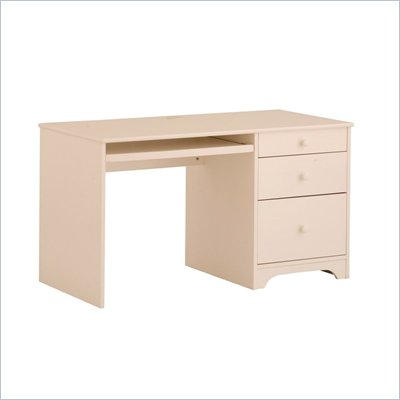Canwood Single Pedestal Desk in White
