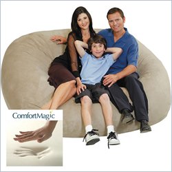 Comfort Magic Extra Large Memory Foam Lounge Bag with Removable Cover-Sage