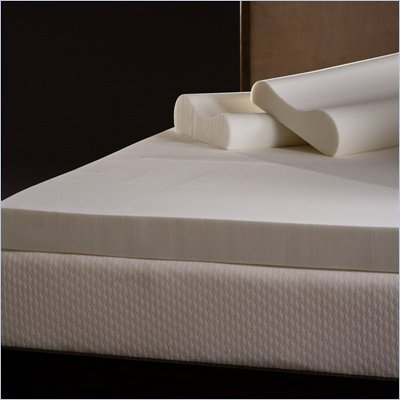 Comfort Magic 4-inch Memory Foam Mattress Topper with Contour Pillows