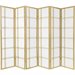 Oriental Furniture Six Panel Double Cross Shoji Screen in Gold