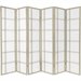 Oriental Furniture Six Panel Double Cross Shoji Screen in Grey