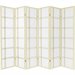 Oriental Furniture Six Panel Double Cross Shoji Screen in Ivory