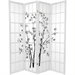 Oriental Furniture Four Panel Lucky Bamboo Room Divider in White