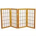 Oriental 4 Panel Desktop Window Pane Shoji Screen in Honey