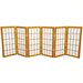 Oriental Furniture Six Panel Desktop Window Pane Shoji Screen in Honey