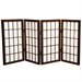 Oriental 4 Panel Desktop Window Pane Shoji Screen in Walnut