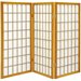 Oriental Furniture Three Panel Window Pane Shoji Screen in Honey