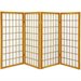 Oriental Furniture Four Panel Window Pane Shoji Screen in Honey