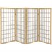 Oriental Furniture Four Panel Window Pane Shoji Screen in Natural