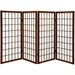 Oriental Furniture Four Panel Window Pane Shoji Screen in Walnut
