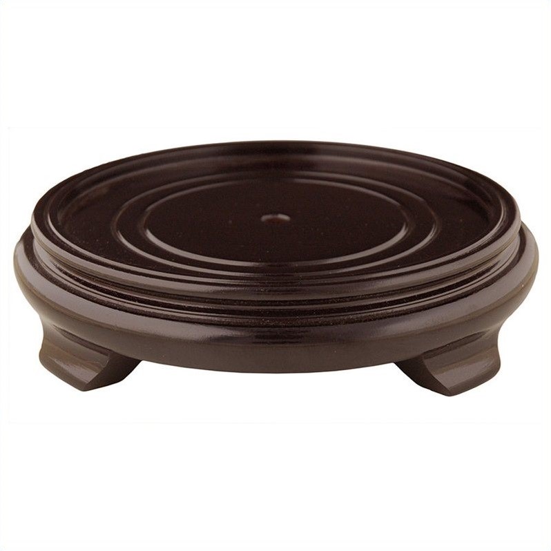 Oriental Furniture - Plant Stands and Potting Benches - ACSTROS9Size11_5 - Pedestal Base Stands starting at just $5 for 1.5 in diameter. Finished in a dark rosewood color and available in a number of sizes from 1.5 to 13 by the half size. Please note: Starting at 4.5, stands have a hole in the center to allow for use as a lamp base. Available Sizes as measured by inside diameter: Finish: dark rosewoodCircular display standFeatures hole in the centerUse it to display a jar, lamp, vase and moreSpecifications:1.5 Dimensions: 0.75 H x 1.5 W x 1.5 D, 2 Dimensions: 0.75 H x 2 W x 2 D 2.5 Dimensions: 0.75 H x 2.5 W x 2.5 D, 3 Dimensions: 1 H x 3 W x 3 D 3.5 Dimensions: 1.25 H x 3.5 W x 3.5 D, 4 Dimensions: 1.5 H x 4 W x 4 D 4.5 Dimensions: 1.5 H x 4.5 W x 4.5 D, 5 Dimensions: 1.75 H x 5 W x 5 D 5.5 Dimensions: 1.75 H x 5.5 W x 5.5 D, 6 Dimensions: 1.75 H x 6 W x 6 D Product Weight: 1lbs
