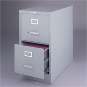 Hirsh Industries LLC 2500 Series 25 Deep 2 Drawer Letter File Cabinet in Gray