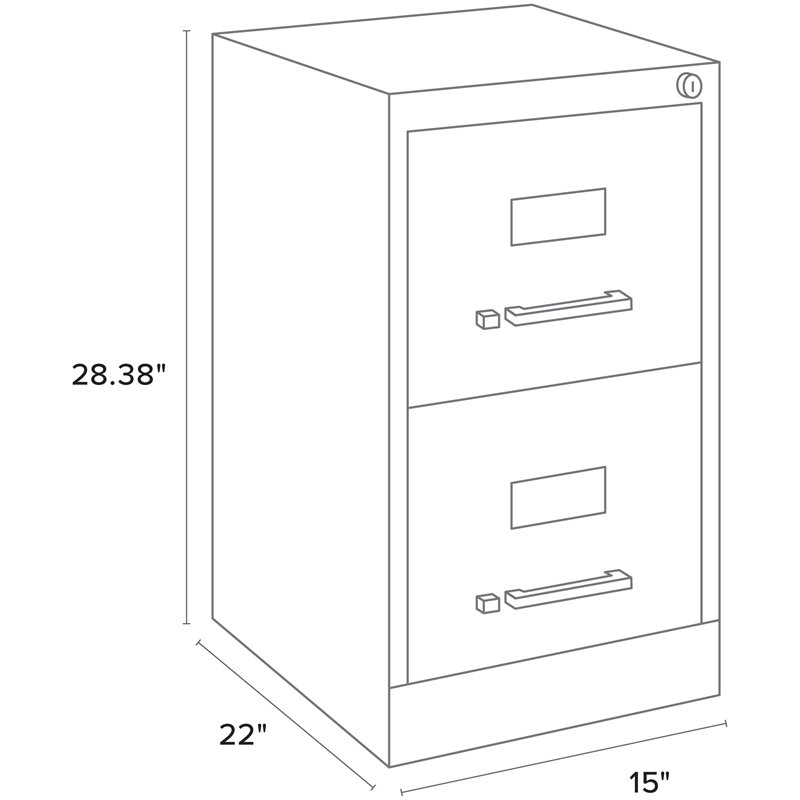 Hirsh 22 In Deep Metal 2 Drawer Letter Width Vertical File Cabinet