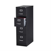 Hirsh Industries LLC 3000 Series 26.5 Deep 4 Drawer Letter File Cabinet in Black
