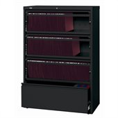 Hirsh Industries LLC 10000 Series Lateral Receding 4 Drawer File Cabinet File in Black