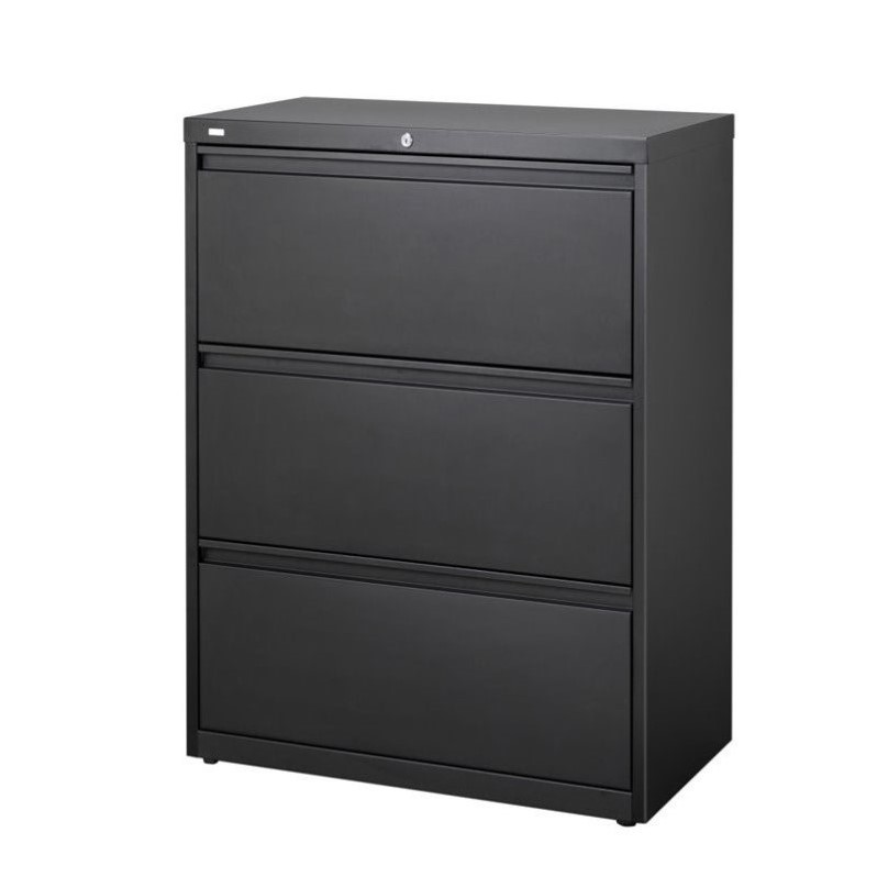 Hirsh Industries 10000 Series 3 Drawer Lateral File Cabinet In Black Hirsh Industries 10000 Series 3 Drawer Lateral File Cabinet In Black