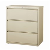 Hirsh Industries LLC 10000 Series Lateral 36 Wide 3 Drawer File Cabinet in Putty