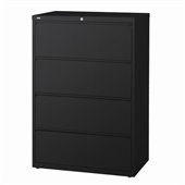 Hirsh Industries LLC 10000 Series Lateral 36 Wide 4 Drawer File Cabinet in Black