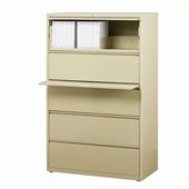 Hirsh Industries LLC 10000 Series Lateral 36 Wide 5 Drawer File Cabinet in Putty