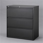 Hirsh Industries LLC 10000 Series Lateral 42 Wide 3 Drawer File Cabinet in Black